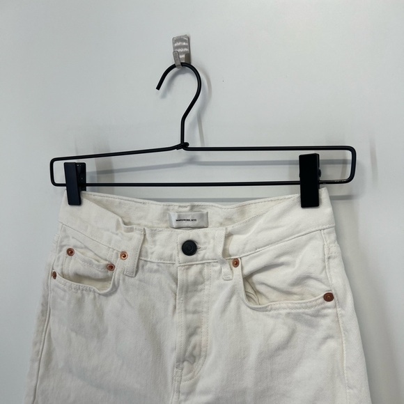 Wardrobe.Nyc White Mid Rise Logo Patch Tapered Jeans - Picture 3 of 10